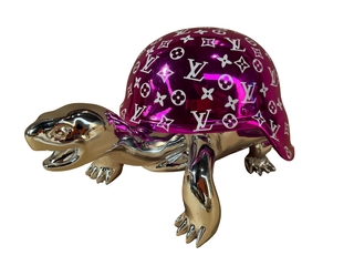 Turtle, Lior24, Hoogglans zilver (chroom look) met metallic roze/paars